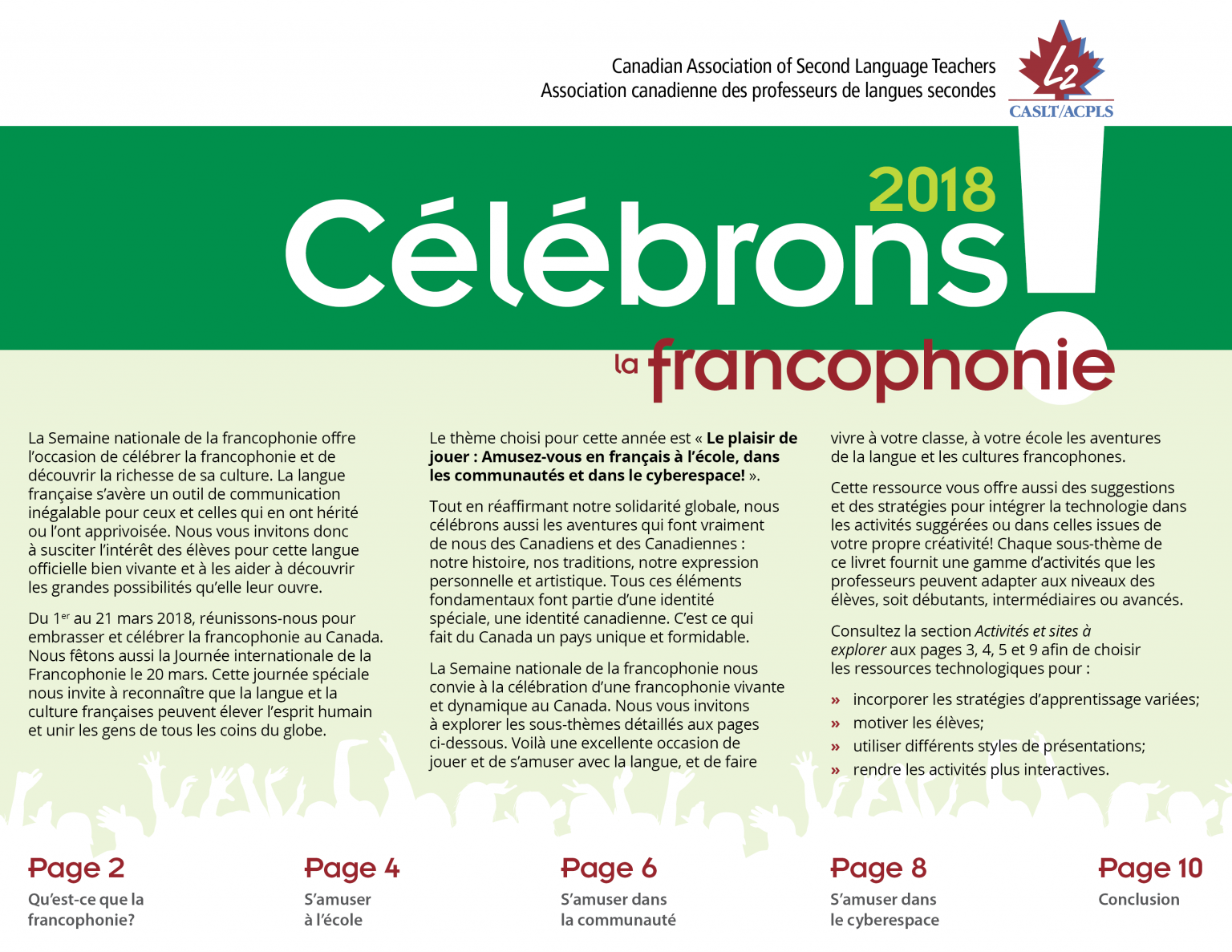 Défi francophonie 2024 - Canadian Association of Second Language ...